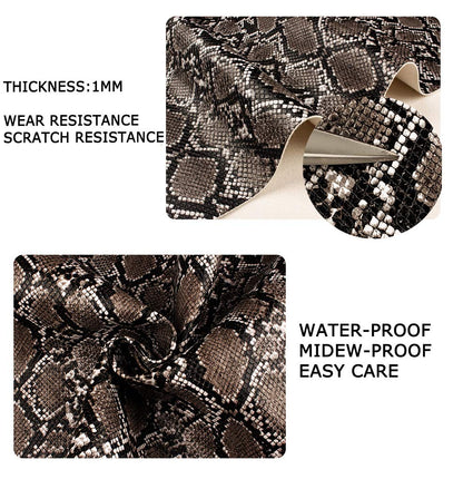 3D Anaconda Snake Skin Vinyl Faux Leather Upholstery Fabric By Meter, Embossed PU Fabric Leather Sheets for Earrings DIY Crafts Chairs Seats Sofa 54''x39'' 138x100cm(Color:Blue)