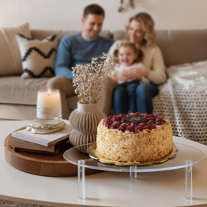 4 Pcs Round Acrylic Display Riser Clear Round Stands Pedestal Riser Board for Cake Plant Dessert Jewelry Collectibles Cupcakes Figures Organizer Home Decor Wedding Birthday Party(5'', 6'',8'',10'')