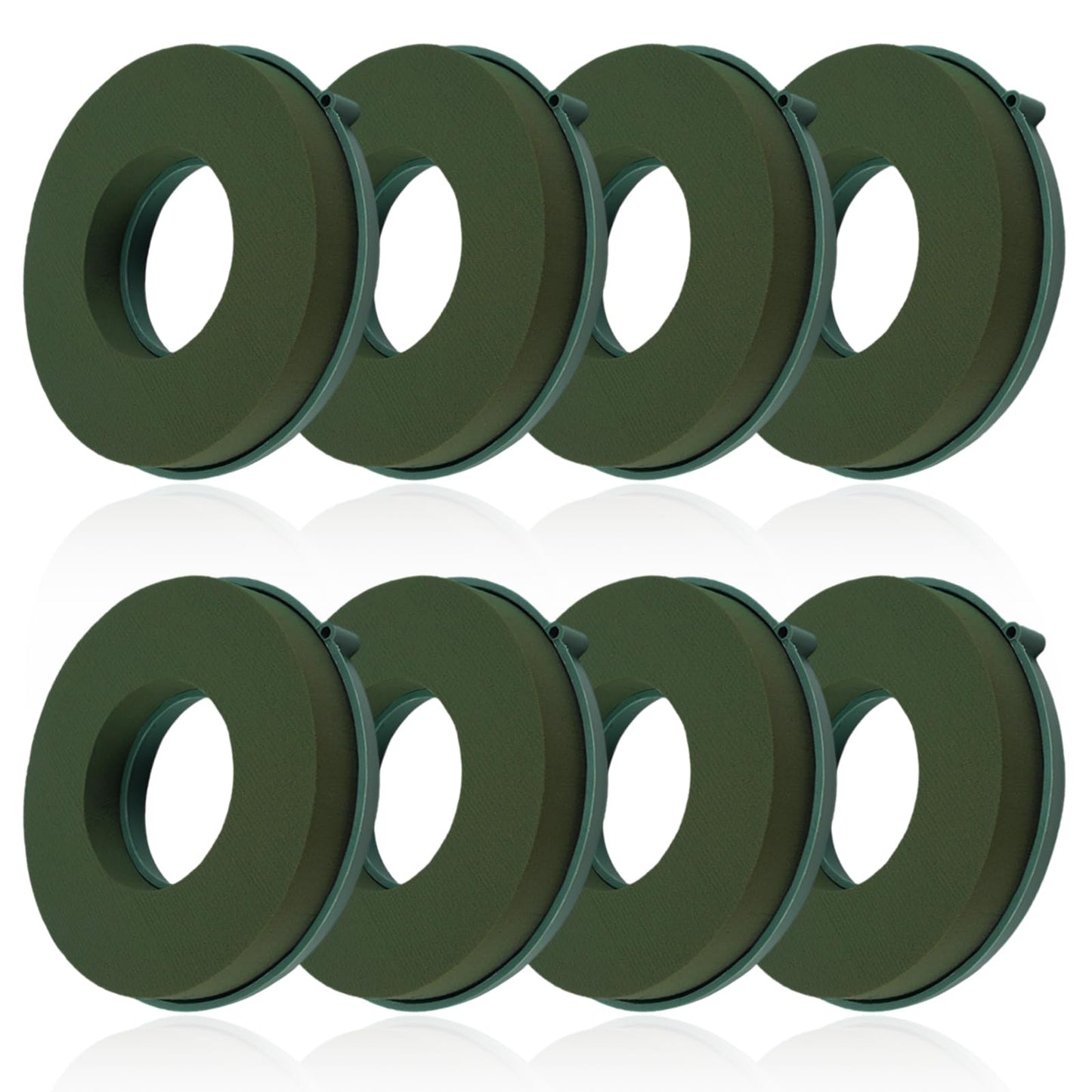 ZOFORTY 8PCS Floral Foam Rings 6 Inch Round Floral Wet Foam Ring Flower Arrangement Kit for Florist Wedding Foam Decoration, Green