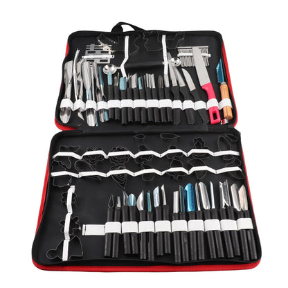 Vizni 80 PCS/Set Culinary Carving Tool Kit, Fruit Carving Tools, Chef Knife Set for Fruit Vegetable Garnishing Cutting Slicing