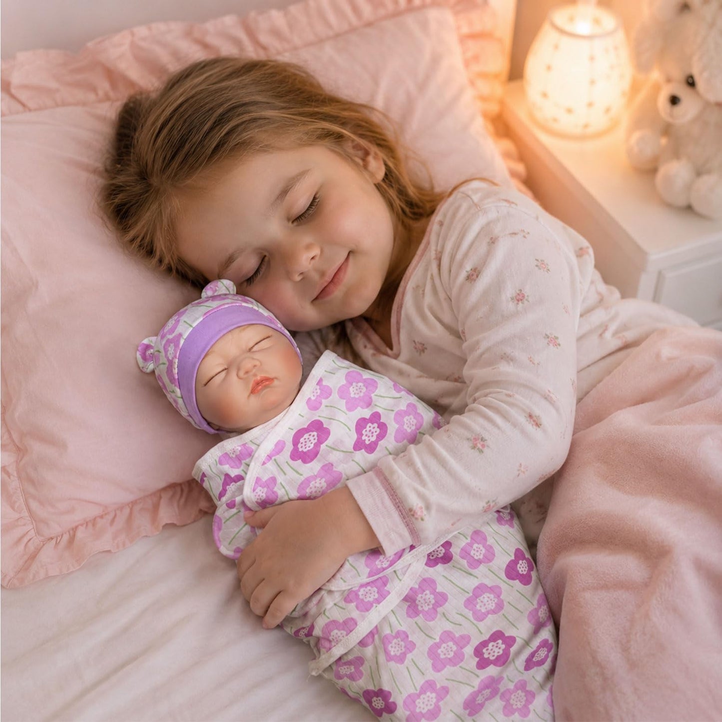 Reborn Baby Doll Clothes 17-22 Inch Reborn Doll Clothes Accessories for Baby Doll Clothing (Purple & Pink Blanket )