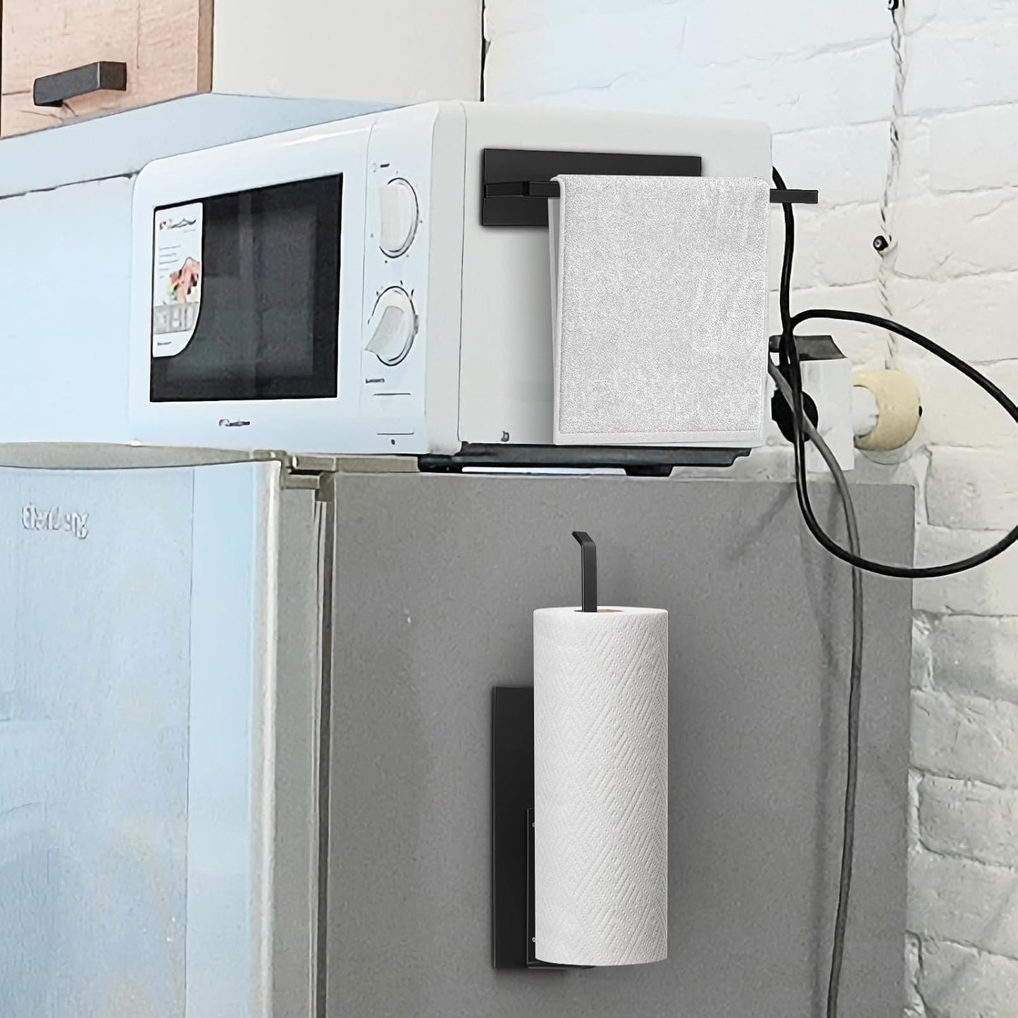 Paper Towel Holder, Magnetic Paper Towel Holder for Fridge, Toilet Paper Roll Holder Magnet Towel Rack Wall Mount