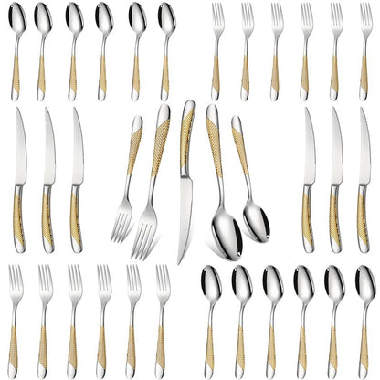 Silverware Set of 30 Stainless Steel Flatware Set Service for 6 Includes Knives Spoons Forks Kitchen Utensil Cutlery Sets For Home Kitchen Hotel