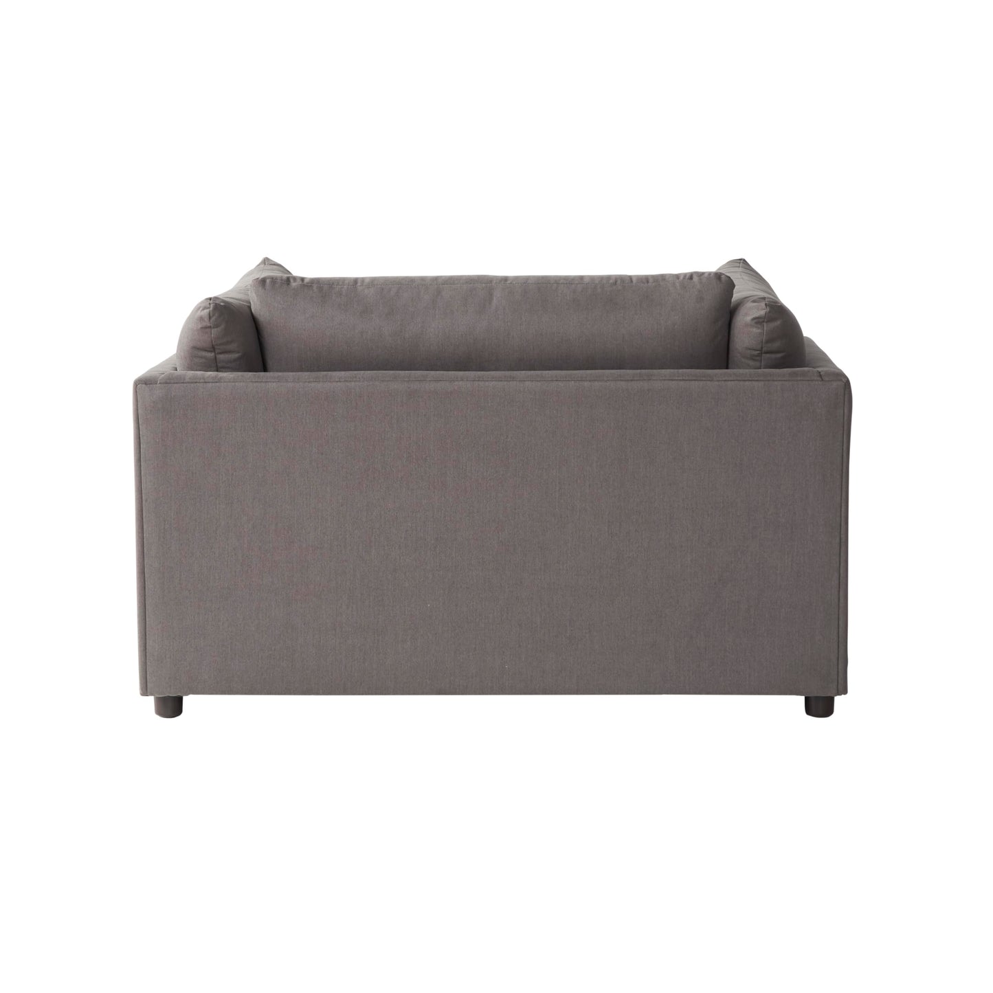 Roundhill Furniture Enda Oversized Living Room Pillow Back Cuddler Arm Chair with Ottoman, Carbon Gray