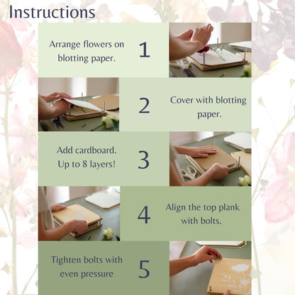Flower Press Kit | Durable Hardwood 8x10in - Flower Preserving Kit Up to 8 layers - Floral Preservation kits for adults and kids | Innovative and Giftable Floral Pressing kit for Craft Enthusiasts
