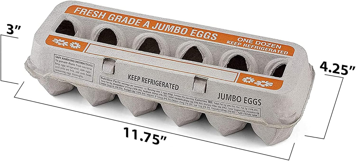 1 Dozen (Pack 15) MT Products Natural Pulp Jumbo Egg Cartons - Disposable Egg Storage Container of - Made in the USA