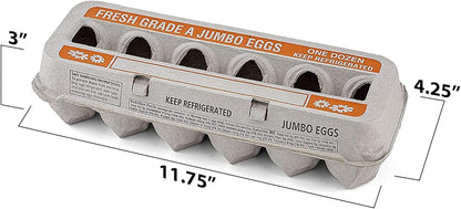 1 Dozen (Pack 15) MT Products Natural Pulp Jumbo Egg Cartons - Disposable Egg Storage Container of - Made in the USA