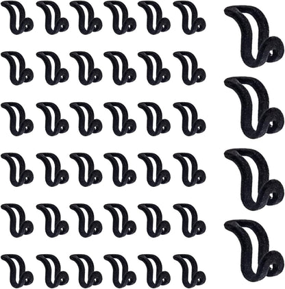 WARMBUY Velvet Hanger Connector Hooks, Closet Space Saving Cascading Organizer, Black, 40 Pack