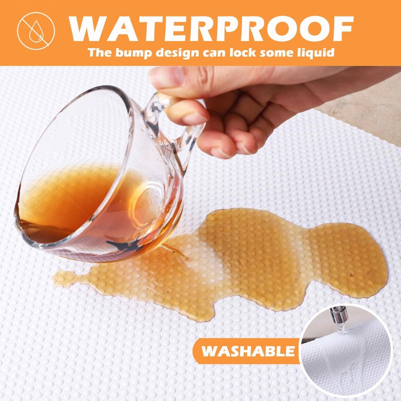 FLPMIX Shelf Liner 22 inch Wide - Waterproof Cabinets Liners, Non Adhesive, Easy to Cut Under Sink Mat Liners for Kitchens Drawer, Shelves, 22 X 300Inch White