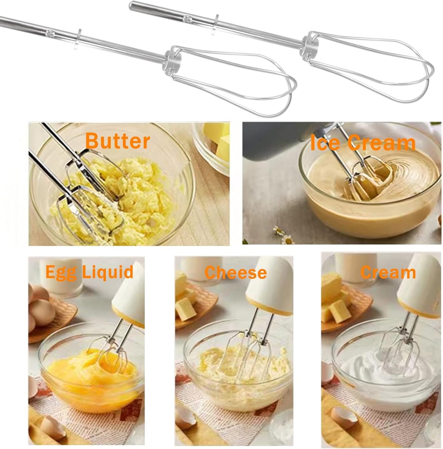 W10490648 Hand Mixer Turbo Beaters for Smoothies, Blending Soups, 2 PCS
