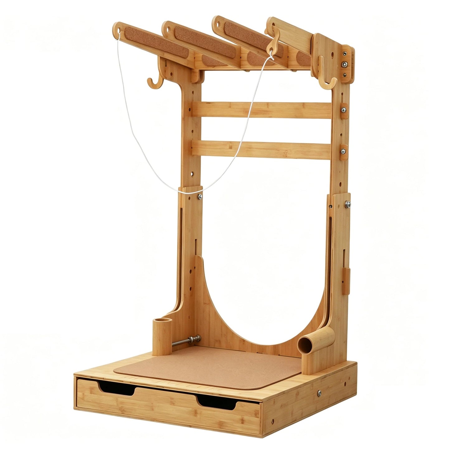 Bamboo Surfboard Storage Rack Freestanding Holder for 3-6 Boards Vertical Stand for Shortboard, Longboard, Snowboard, Ski & Wakeboard