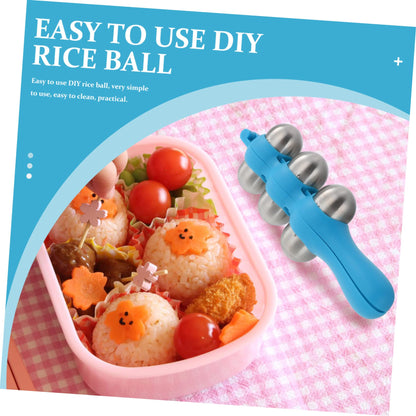 Healifty Stainless Steel Rice Ball Mold Set with Rice Spoon 7.08X2.55X1.77In Lightweight Kitchen Tool for Kids Diy Bento Onigiri Maker