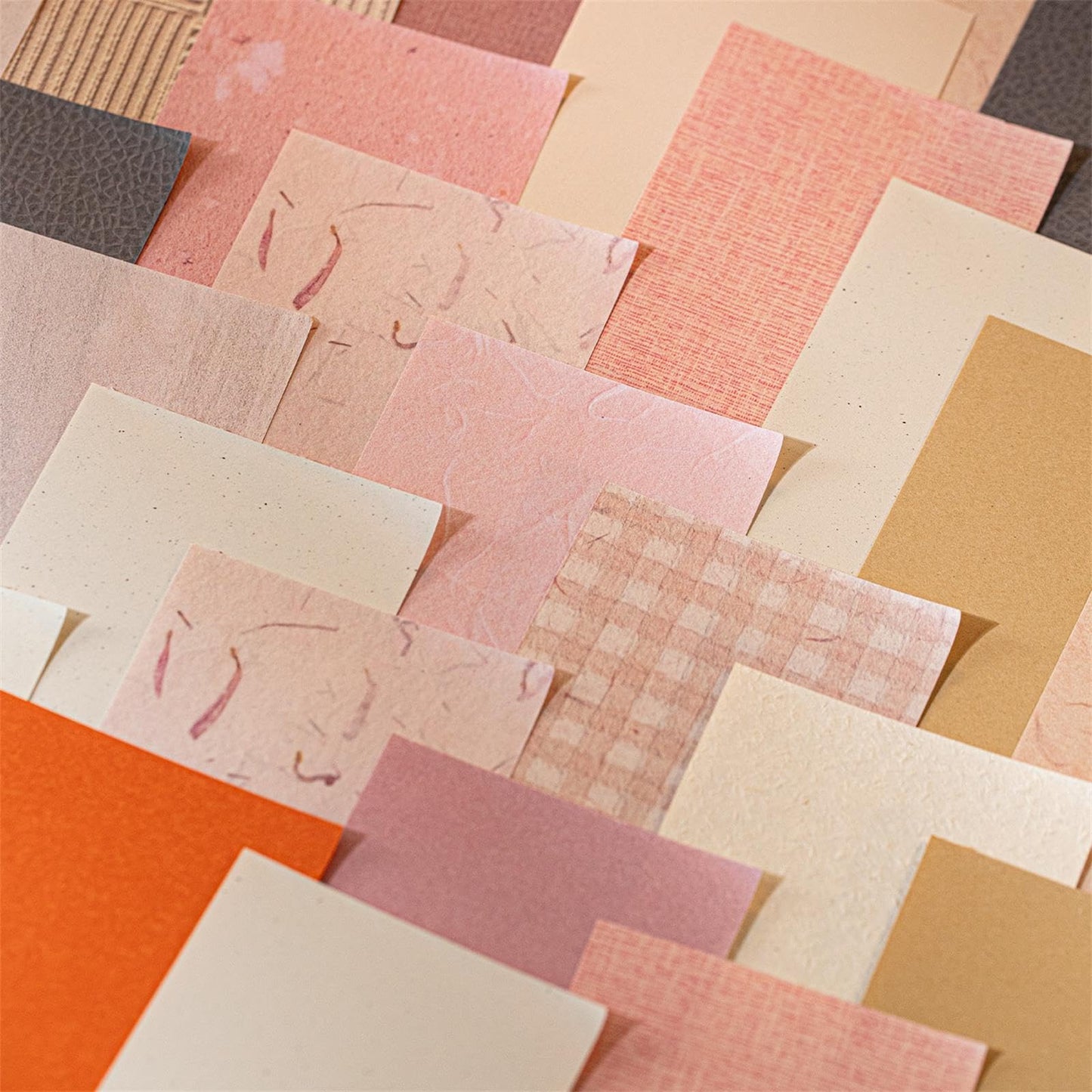 QCTC Textured Paper Pack - 100 Sheets Vintage Craft Paper for Scrapbooking, Bullet Journal, Collage & Card Making (4.72"x3.15")