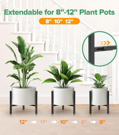 2 Pack, 8 12 Inches Plant Stand Indoor Adjustable Metal Modern Indoor Plant Stand, Heavy Duty Plant Stands Outdoor