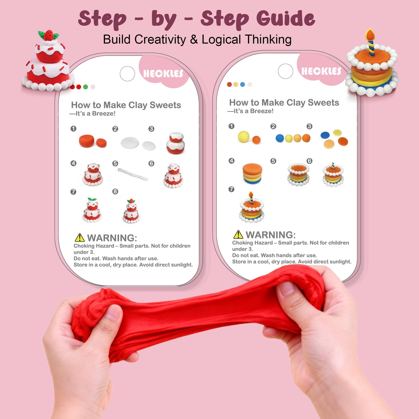 Air Dry Clay Kit for Kids 3-12 - 12 Boxes (48 Total Blocks) Non-Toxic Magic Molding Clay | Dessert-Themed DIY Set - No Baking, Mess-Free - Ideal for Family Time/Birthday Parties & Fine Motor Skills