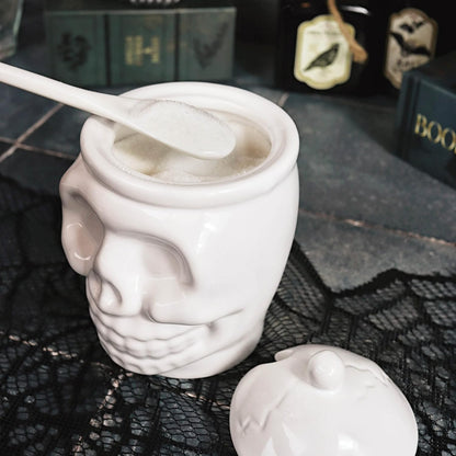 BELL BOOK AND CANDLE Sugar Skull Sugar Bowl - 12 Oz - Goth Valentines Day Decor, Spooky Gifts, Witchy Gifts