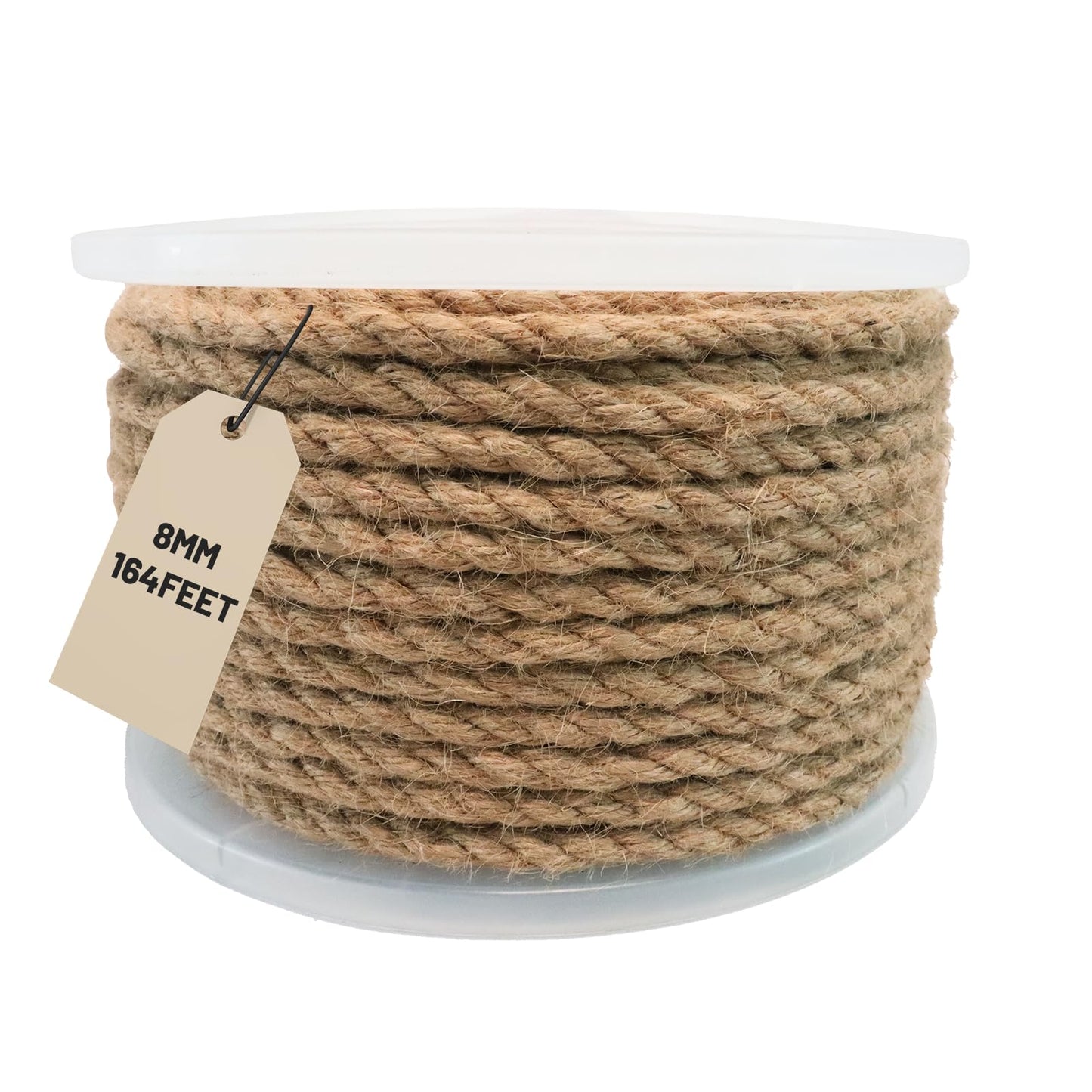 SDHUATUO Jute Twine Rope 8mm x 164ft, Natural Hemp String for Gardening, Crafting, Cat Scratching Post, DIY Crafts, Bundling, Home Decor