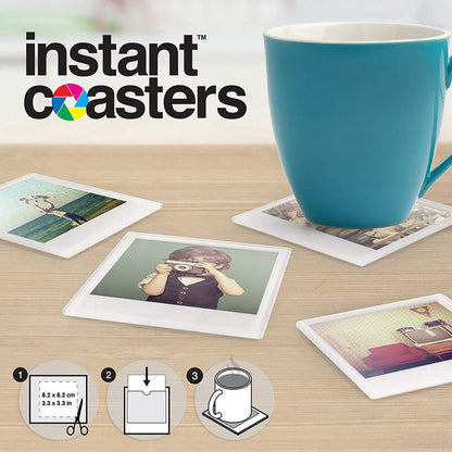 Mustard Glass Coasters Set, Personalize Your Drinks Mat - Instant Photo