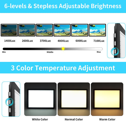Phylosal Rechargeable A4 Light Pad with Built-in Stand & Bag, Magnetic Tracing Light Box for Drawing, Diamond Art Light Board with Side Button, Super Bright Light Table for Diamond Painting, Sketching