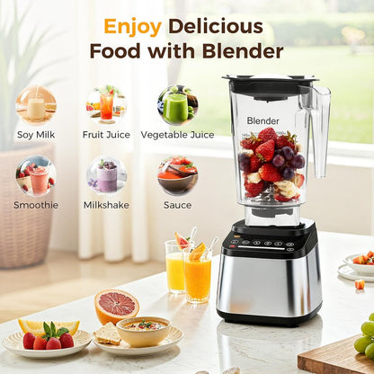 90 oz Replacement Jar Compatible with Blendtec Blender, Wide Compatible with Classic/Designer/Professional/Commercial Series Container Pitcher Cup, Includes Blade and Lid