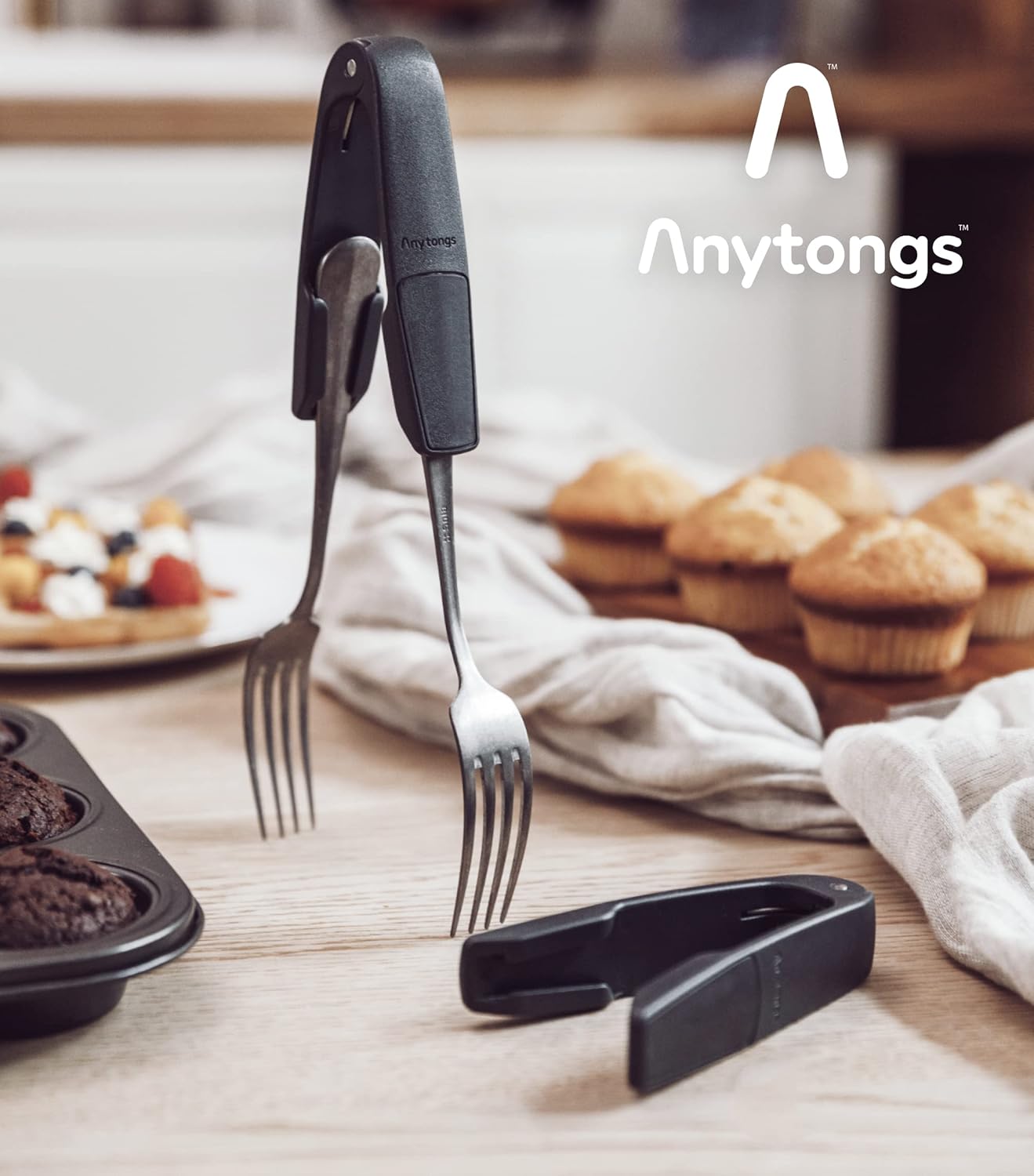 As seen on SHARK TANK - Versatile Tongs from Eating Utensils (1-Pack, Black)