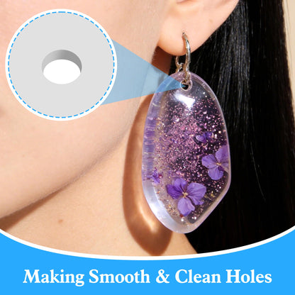 25 PCS Hole Maker for Resin - 5 Sizes(2/3/4/6/8mm), AHIER Suction Silicone Holes Tools Without Drilling for Epoxy & UV Resin Molds Tools for Making Jewelry, Keychain, Earring, Pendant DIY Craft