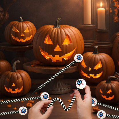 HINGTAI 12Pcs Halloween Eyeball Picks 10 Inch Branch Decoration Stems Props Decor Flowers Artificial Ornaments Centerpiece for Home Office Party Indoor Gifts (Black and White)