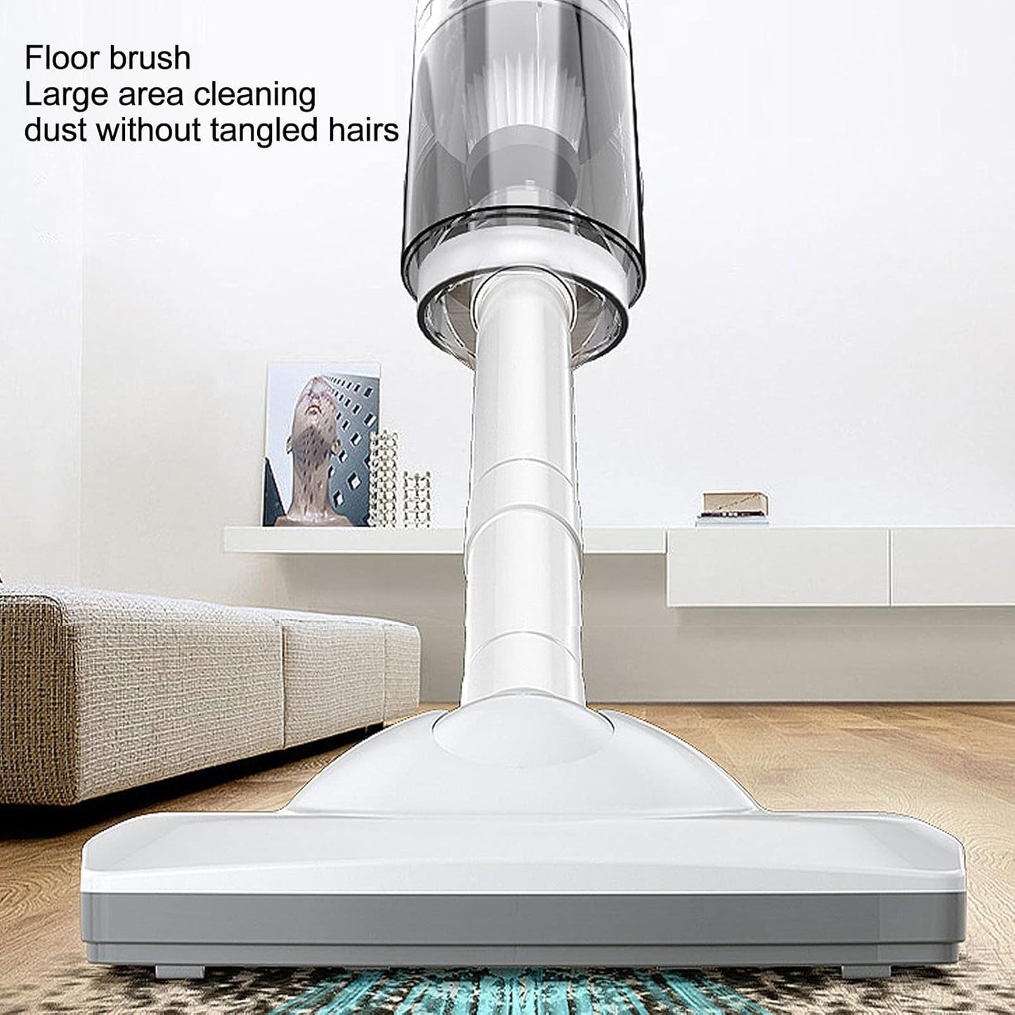 Cordless Vacuum Cleaner, Powerful 12000pa Suction Stick Vacuum with Long Nozzle Brush and Extended Hose, Lightweight