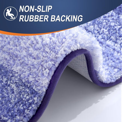 OLANLY Bathroom Runner Rug - Extra Soft Microfiber Mat | Quick Dry, Washable, 47x20, Blue-Violet