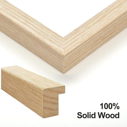 11x14 8x10 Set 4, 11x14 (4 pack, Yaetm Wood Picture Frame with Mat for of Natural Solid Oak Wood Frame with Tempered