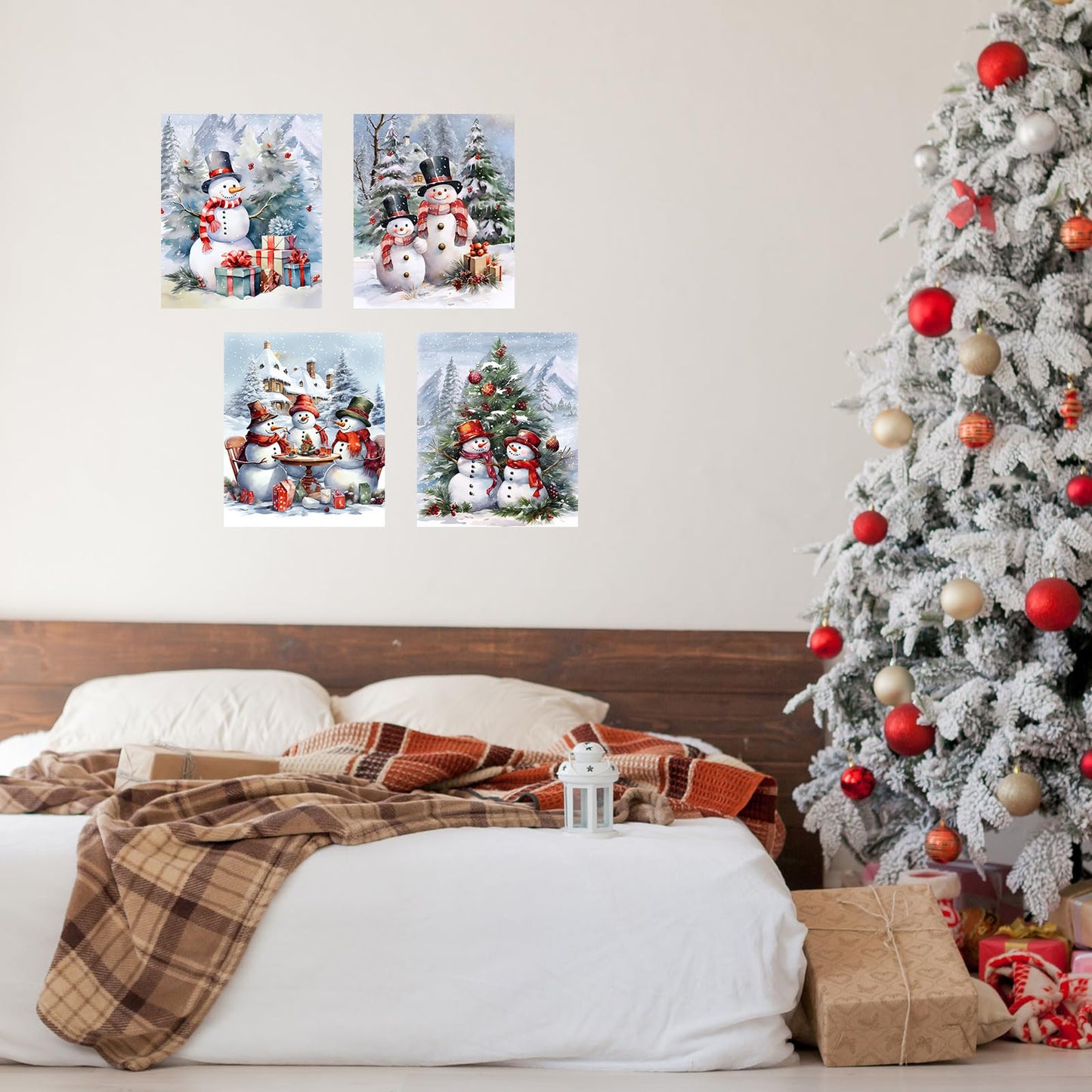 Eersida 4 Pcs Snowman Diamond Painting Kits for Adults Family Snowman Cardinal Diamond Art Kits for Adults Beginner 5d DIY Round Gem Art Home Wall Decor 10 x 11.8 Inches