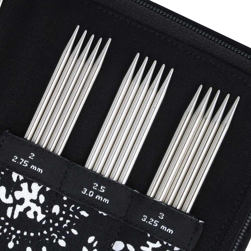 ChiaoGoo Double Point Sock Set, Stainless Steel, 6-inch (15 cm)