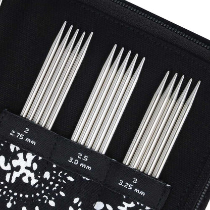 ChiaoGoo Double Point Sock Set, Stainless Steel, 6-inch (15 cm)