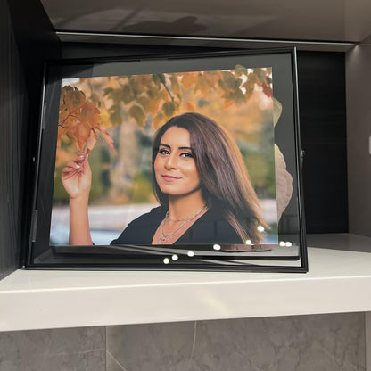 AhaGo Black Floating Frame(10"×12", Horizontal), For Picture 8.5x11, 8x10, 7x9, Tabletop Shelf Photo (Poster) Frame, Home or Office Decor, Classy For Holiday, Birthday or Wedding