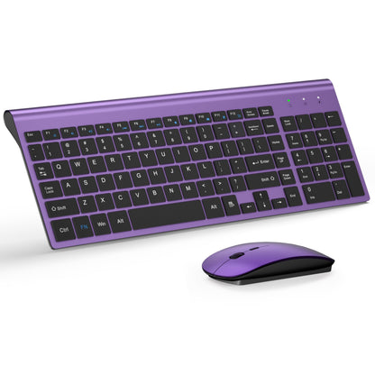 Wireless Keyboard and Mouse Ultra Slim Combo, TopMate 2.4G Silent Compact USB 2400DPI Mouse and Scissor Switch Keyboard Set with Cover, Batteries Included, for PC/Laptop/Windows/Mac - Gray Black
