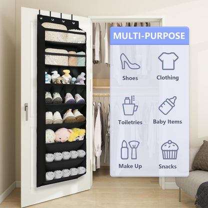 1 Pack 8 68" Closet, FENTEC Shelves Over The Door Shoe Organizer, Exlarge Deep Pockets Hanging Shoe Organizer, Shoe