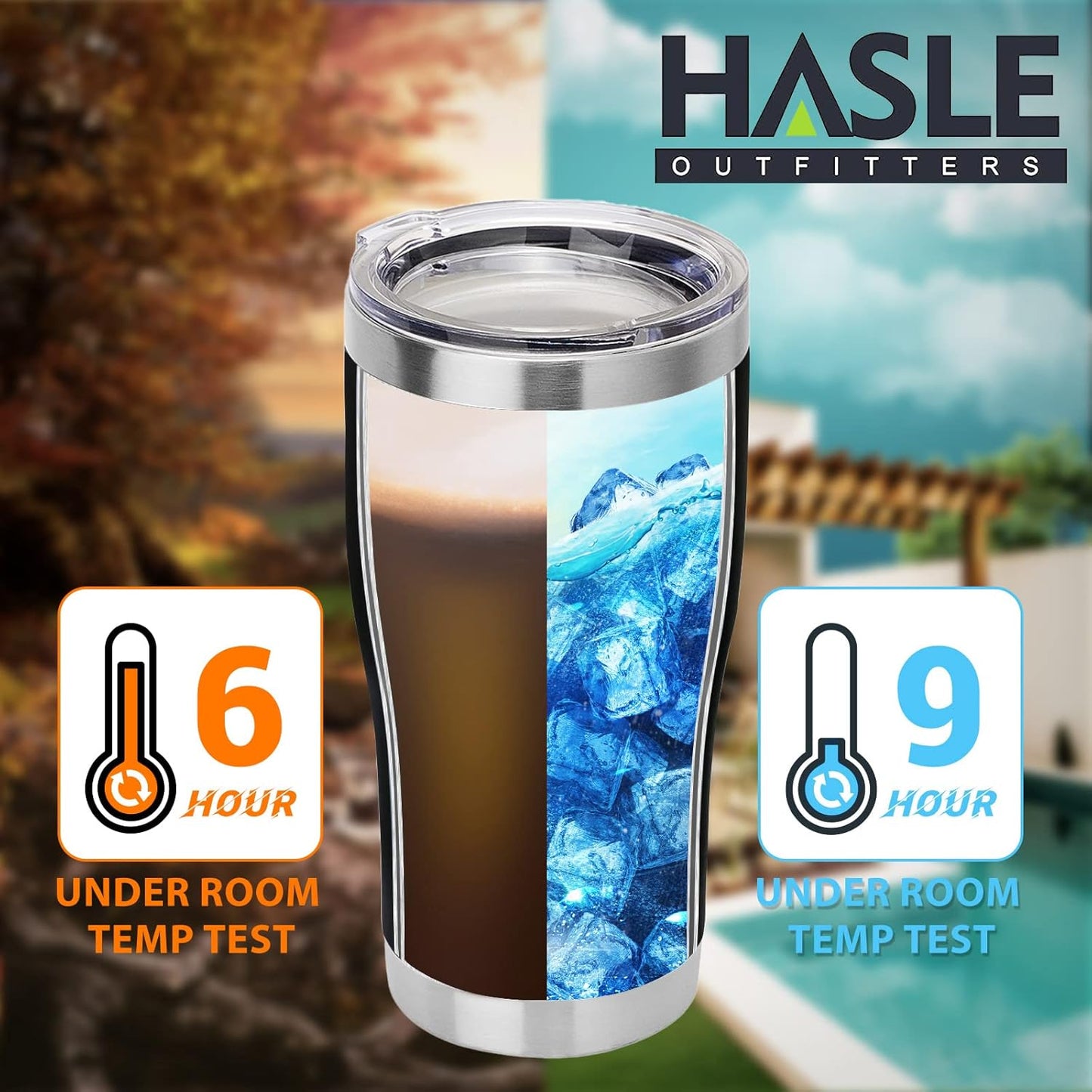 20 oz 6 Pack HASLE OUTFITTERS Tumbler Bulk, Stainless Steel Tumblers with Lid, Vacuum Insulated Tumbler, Double Wall