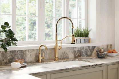 KOHLER Tournant Semi-Professional Pull-Down Kitchen Sink Faucet, Commercial Kitchen Faucet with Pull Down Sprayer, 77515-CP, Polished Chrome