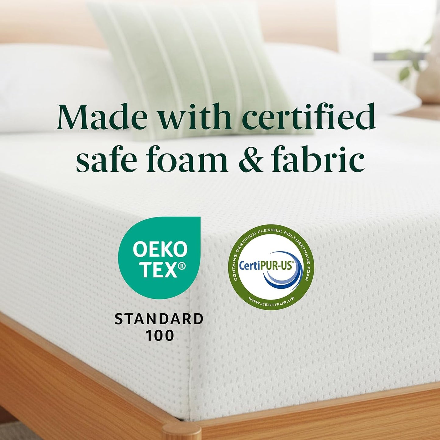 Zinus 10-Inch Full Green Tea Memory Foam Mattress - Medium Firm, Fiberglass Free, Zoned Pressure Relief