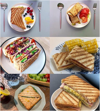 Pwshymi Double Sided Frying Pan, Aluminum Alloy Nonstick Sandwich Pan for Toaster, Breakfast Sandwich Maker
