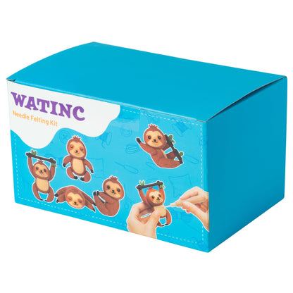 WATINC Needle Felting Starter Kit - Cute Doll Wool Felt Needle Felting Tools Foam Pad, DIY Home Decoration Needle Felting Craft Party Supplies for Beginners