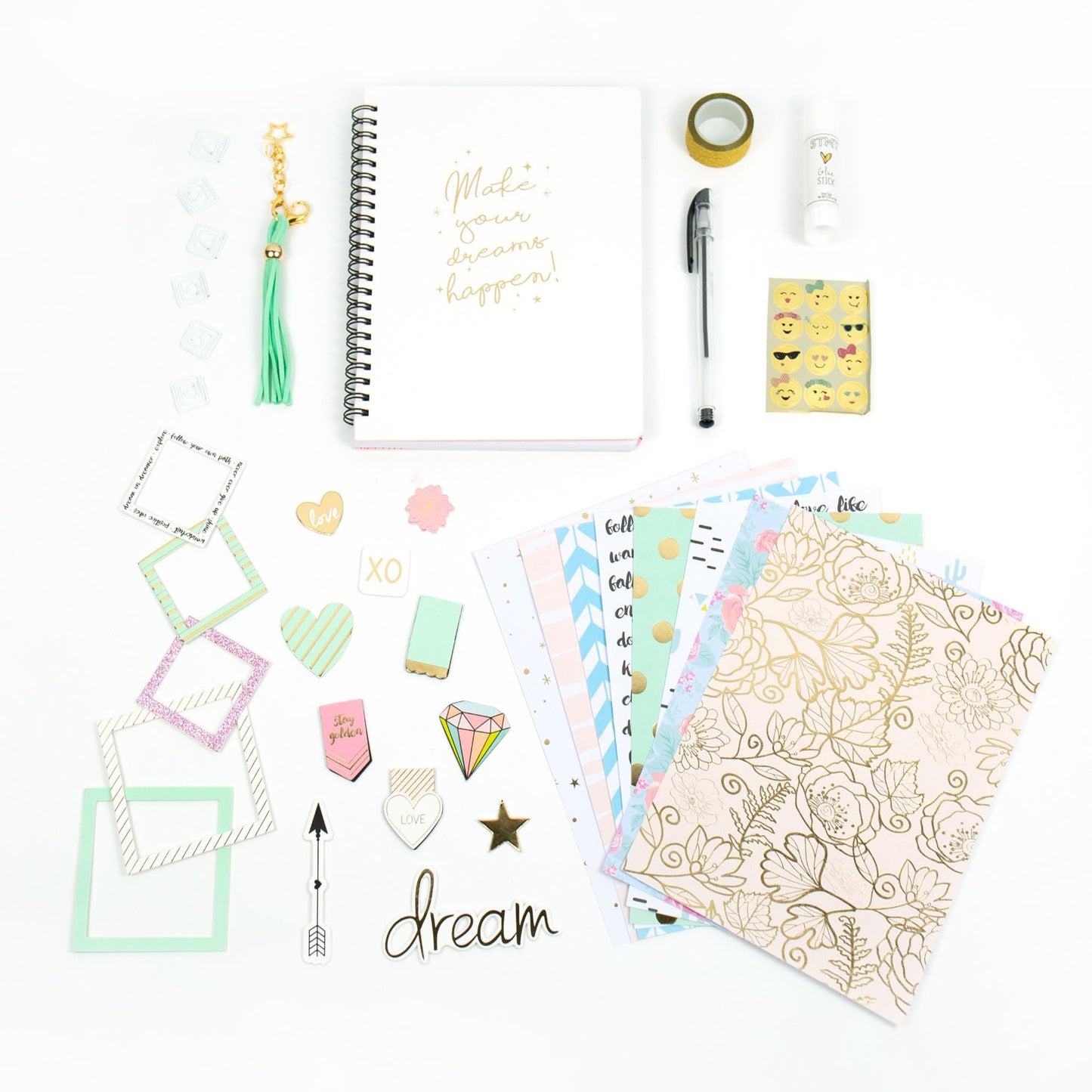 STMT D.I.Y.Journal Set, Stationary Kit with Notebook for Writing and Drawing, DIY for Girls Ages 8+, Dreamers Become Doers