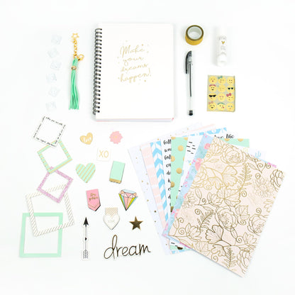 STMT D.I.Y.Journal Set, Stationary Kit with Notebook for Writing and Drawing, DIY for Girls Ages 8+, Dreamers Become Doers