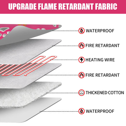 furrybaby Pet Heating Pad, Waterproof Dog Heating Pad Mat for Cat with Durable Anti-Bite Tube Indoor for Puppies Dogs Cats (1 Pack Black, 17 X 17in, Temp Adjustable)