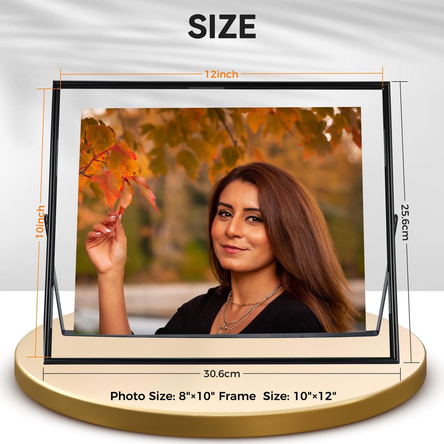 AhaGo Black Floating Frame(10"×12", Horizontal), For Picture 8.5x11, 8x10, 7x9, Tabletop Shelf Photo (Poster) Frame, Home or Office Decor, Classy For Holiday, Birthday or Wedding