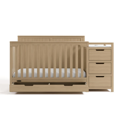 Graco Hadley 5-in-1 Convertible Crib & Changer – GREENGUARD Gold Certified, Fits Standard Crib Mattress, Converts to Toddler Bed and Full Bed, 4 Adjustable Mattress Heights (Driftwood)