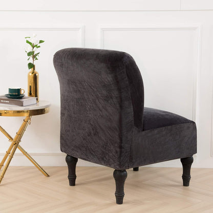 Beacon Pet Armless Chair Slipcover Stretch, Velvet Spandex Accent Chair Cover, Removable Washable Furniture Protector