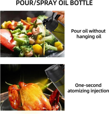 2PCS 16oz,2 1 470ml Aovdy Oil Sprayer for Cooking in Olive Oil Dispenser and Oil Sprayer - Olive Bottle Spray and Pour