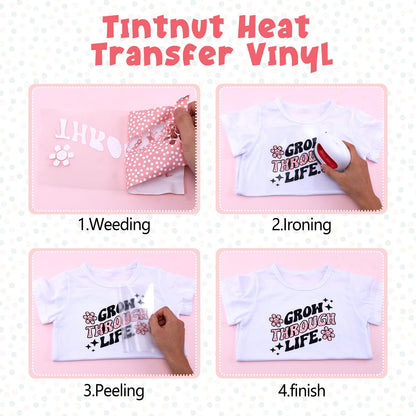 Tintnut Boho Rinbow HTV Heat Transfer Vinyl - 10 Sheets 12 x 10inches Clouds Geometric Patterned Heat Transfer Vinyl Boho HTV Iron on Vinyl for T-Shirts