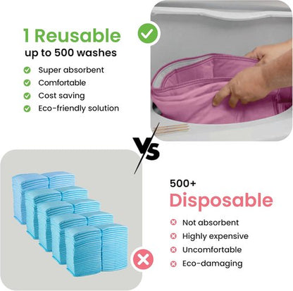 IMPROVIA® Washable Underpads - Heavy Absorbency Reusable Incontinence Pads for Kids & Adults | 18" x 24" - Pack of 4